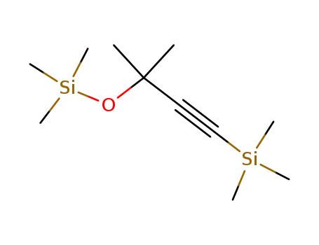 Molecular Structure of 86576-50-3 (Silane, [[1,1-dimethyl-3-(trimethylsilyl)-2-propynyl]oxy]trimethyl-)