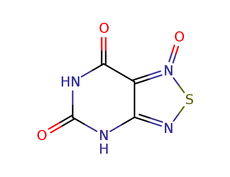 Molecular Structure of 183987-62-4 (1-oxy-4<i>H</i>-[1,2,5]thiadiazolo[3,4-<i>d</i>]pyrimidine-5,7-dione)