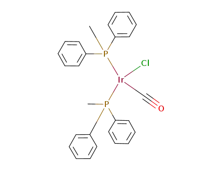 Molecular Structure of 30669-24-0 (Iridium, carbonylchlorobis(methyldiphenylphosphine)-)