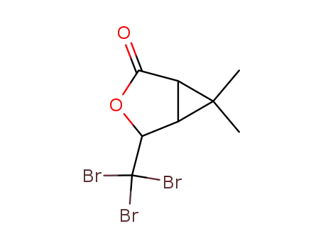 Molecular Structure of 72345-90-5 (6,6-dimethyl-4(R)-tribromomethyl-3-oxa-bicyclo(3,1,0)hexan-2-one)