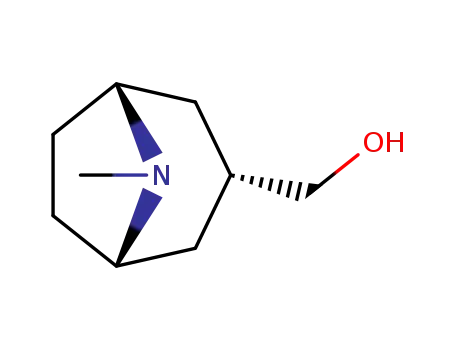 Molecular Structure of 142892-37-3 (endo-8-Methyl-8-azabicyclo[3.2.1]octane-3-methanol)