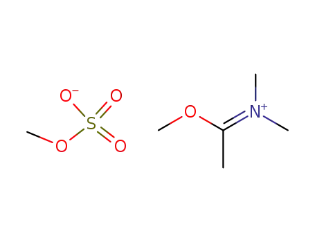 Molecular Structure of 920-98-9 (Methanaminium, N-(1-methoxyethylidene)-N-methyl-, methyl sulfate)