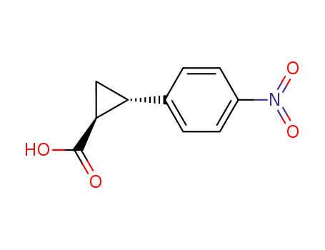 Molecular Structure of 16633-46-8 (CYCLOPROPANECARBOXYLIC ACID, 2-(4-NITROPHENYL)-, (1R,2R)-REL-)