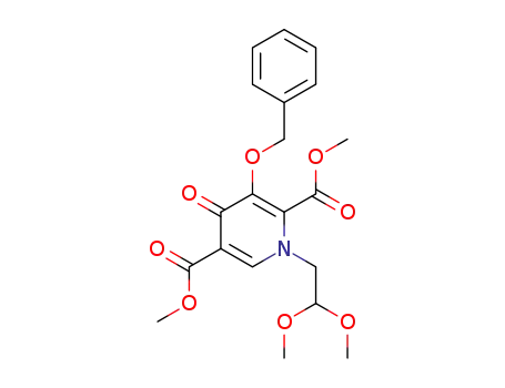 Molecular Structure of 1357289-08-7 (DiMethyl 3-(benzyloxy)-1-(2,2-diMethoxyethyl)-4-oxo-1,4-dihydropyridine-2,5-dicarboxylate)