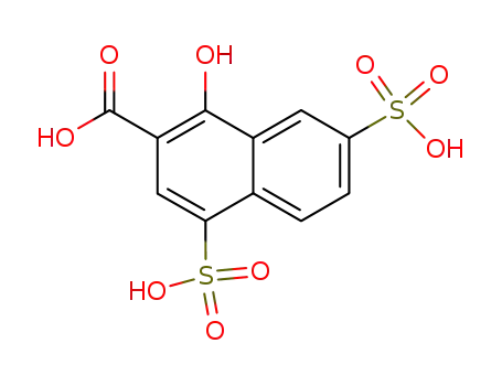 Molecular Structure of 66550-45-6 (2-Naphthalenecarboxylic acid, 1-hydroxy-4,7-disulfo-)