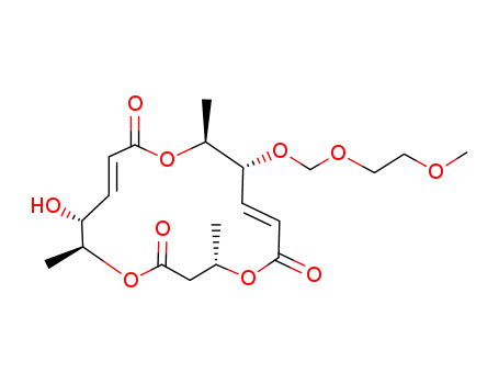 Molecular Structure of 566203-50-7 (1,5,11-Trioxacyclohexadeca-7,13-diene-2,6,12-trione,
15-hydroxy-9-[(2-methoxyethoxy)methoxy]-4,10,16-trimethyl-,
(4S,7E,9R,10S,13E,15R,16S)-)
