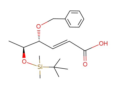 Molecular Structure of 294198-49-5 ((4R,5S)-4-benzyloxy-5-tert-butyldimethylsilyloxy-2(E)-hexenoic acid)