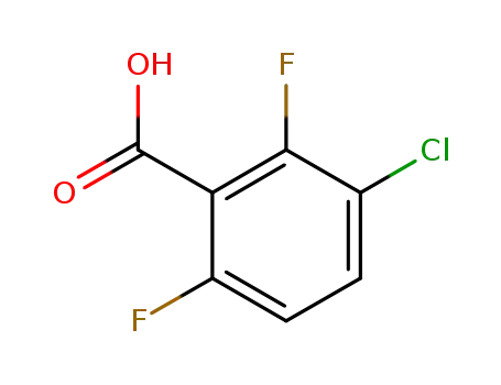 Molecular Structure of 225104-76-7 (3-CHLORO-2,6-DIFLUOROBENZOIC ACID)