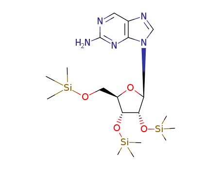 9-((2R,3R,4R,5R)-3,4-Bis-trimethylsilanyloxy-5-trimethylsilanyloxymethyl-tetrahydro-furan-2-yl)-9H-purin-2-ylamine
