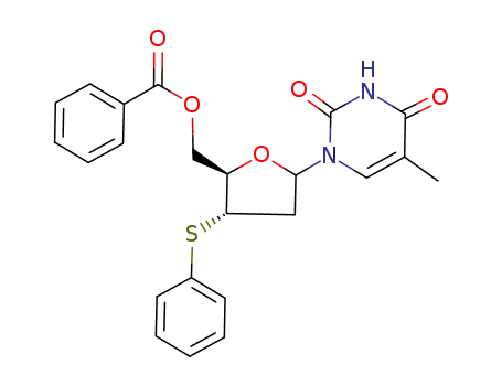 1-(5-O-benzoyl-2,3-dideoxy-3-phenylthio-D-erythro-pentofuranosyl)thymine