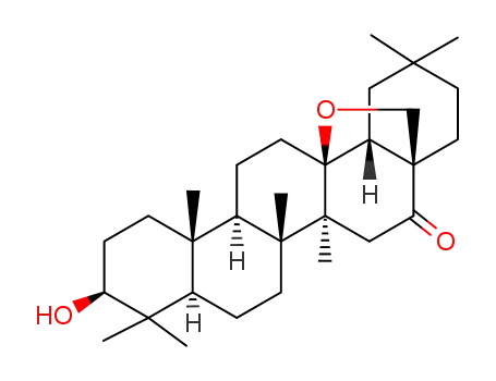 Molecular Structure of 2749-23-7 (13,28-Epoxy-3β-hydroxyoleanan-16-one)