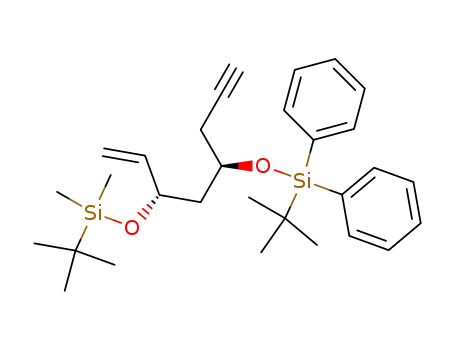 Molecular Structure of 138924-21-7 (anti-3-(tertbutyldimethylsiloxy)-5-(tert-butyldiphenylsiloxy)-1-octen-7-yne)