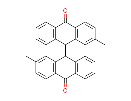Molecular Structure of 74347-19-6 (2,2'-dimethyl-9<i>H</i>,9'<i>H</i>-[9,9']bianthryl-10,10'-dione)
