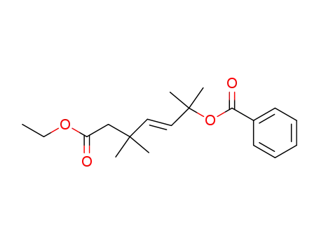 Molecular Structure of 86297-03-2 (Benzoic acid (E)-5-ethoxycarbonyl-1,1,4,4-tetramethyl-pent-2-enyl ester)