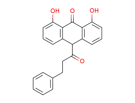 Molecular Structure of 151562-48-0 (1,8-Dihydroxy-10-(1-oxo-3-phenylpropyl)-9(10H)-anthracenone)
