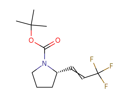 Molecular Structure of 781665-27-8 ((S)-1-tert-butoxycarbonyl-2-(3,3,3-trifluoroprop-1-enyl)pyrrolidine)