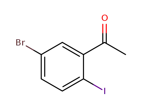 Molecular Structure of 1261648-81-0 (1-(5-Bromo-2-iodo-phenyl)-ethanone)