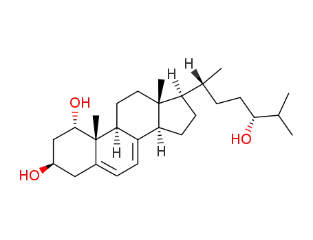 Molecular Structure of 57701-47-0 (1α,3β,24(R)-trihydroxycholesta-5,7-diene)