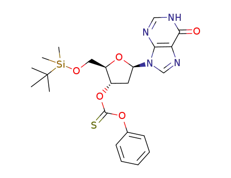 1-(5-O-tert-butyldimethylsilyl-3-O-phenoxythiocarbonyl-2-deoxy-β-D-erythro-pentofuranosyl)-imidazo[4,5-d]pyridazin-4(5H)-one