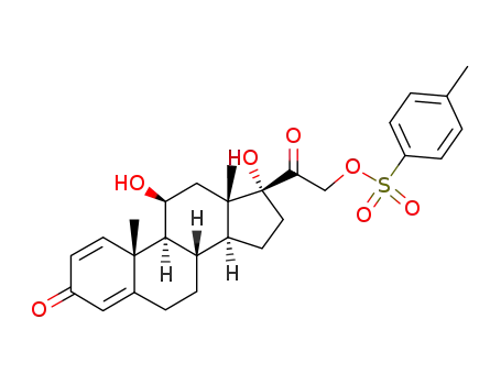 Molecular Structure of 110558-70-8 (11β,17-dihydroxy-21-(toluene-4-sulfonyloxy)-pregna-1,4-diene-3,20-dione)