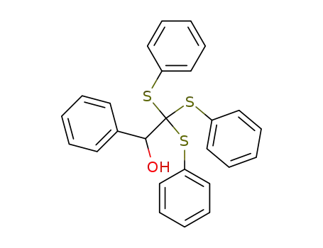 Molecular Structure of 14758-41-9 (2-Hydroxy-2-phenyl-1,1,1-tris-(phenylmercapto)-aethan)