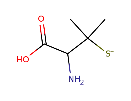 Molecular Structure of 1060936-14-2 (1-Amino-1-carboxy-2-methyl-propane-2-thiol anion)