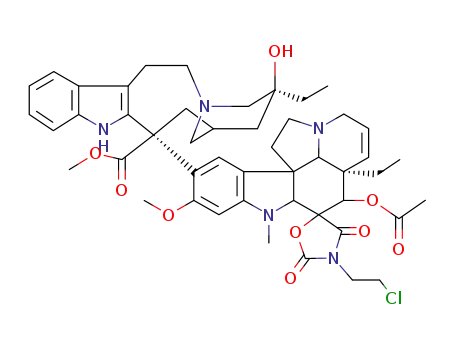 (3R,5S,7R,9S)-9-[(2β,3S,5α,12β,19α)-4β-(アセチルオキシ)-3′-(2-クロロエチル)-6,7-ジデヒドロ-16-メトキシ-1-メチル-2′,4′-ジオキソスピロ[アスピドスペルミジン-3,5′-オキサゾリジン]-15-イル]-5-エチル-2,4,5,6,7,8,9,10-オクタヒドロ-5-ヒドロキシ-1H-3,7-メタノアザシクロウンデシノ[5,4-b]インドール-9-カルボン酸メチル