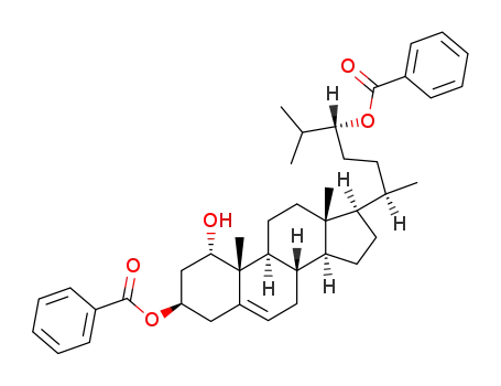 Molecular Structure of 57333-97-8 (1α-Hydroxy-3β,24(R)-dibenzoyloxy-cholest-5-ene)