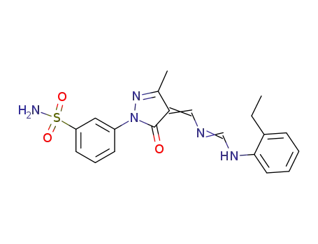 Benzenesulfonamide,
3-[4-[[[[(2-ethylphenyl)amino]methylene]amino]methylene]-4,5-dihydro-3
-methyl-5-oxo-1H-pyrazol-1-yl]-