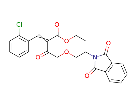 Molecular Structure of 400024-08-0 (Butanoic acid,
2-[(2-chlorophenyl)methylene]-4-[2-(1,3-dihydro-1,3-dioxo-2H-isoindol-
2-yl)ethoxy]-3-oxo-, ethyl ester)