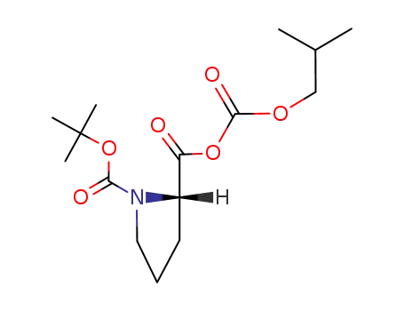 Molecular Structure of 84890-94-8 ((S)-2-Isobutoxycarbonyloxycarbonyl-pyrrolidine-1-carboxylic acid tert-butyl ester)