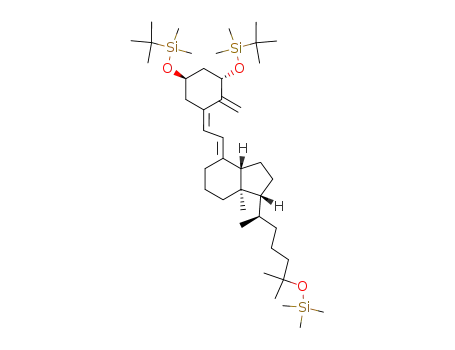 Molecular Structure of 599165-21-6 (3β-tert-butyldimethylsilyl-1α-tert-butyldimethylsilyloxy-25-trimethylsilyloxy-19-norvitamin D<sub>3</sub>)