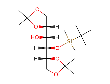 Molecular Structure of 162956-98-1 ((1R,2S)-2-(tert-Butyl-dimethyl-silanyloxy)-1,2-bis-((R)-2,2-dimethyl-[1,3]dioxolan-4-yl)-ethanol)