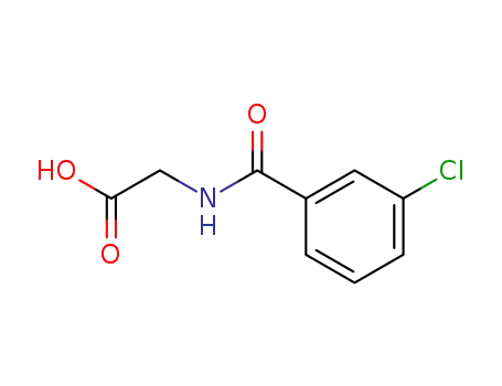 Molecular Structure of 57728-59-3 ((3-CHLORO-BENZOYLAMINO)-ACETIC ACID)