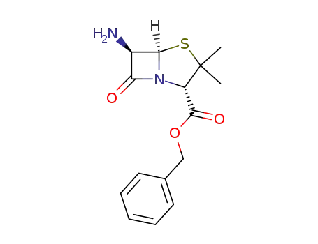 Molecular Structure of 3956-31-8 (4-Thia-1-azabicyclo[3.2.0]heptane-2-carboxylic acid,
6-amino-3,3-dimethyl-7-oxo-, phenylmethyl ester, (2S,5R,6R)-)