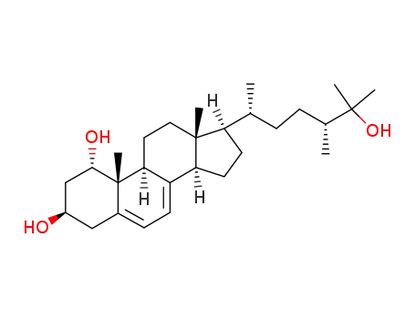 Molecular Structure of 131321-88-5 ((24R)-5,7-Ergostadiene-1α,3β,25-triol)