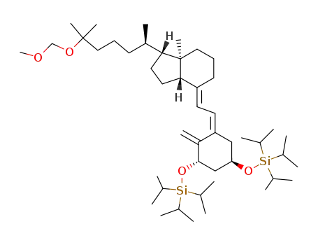 Molecular Structure of 873567-12-5 ((1R,3aS,7aR)-1-((R)-5-Methoxymethoxy-1,5-dimethyl-hexyl)-7a-methyl-4-[2-[(3S,5R)-2-methylene-3,5-bis-triisopropylsilanyloxy-cyclohex-(Z)-ylidene]-eth-(E)-ylidene]-octahydro-indene)