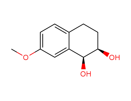 Molecular Structure of 75804-69-2 ((1S,2R)-7-Methoxy-1,2,3,4-tetrahydro-naphthalene-1,2-diol)