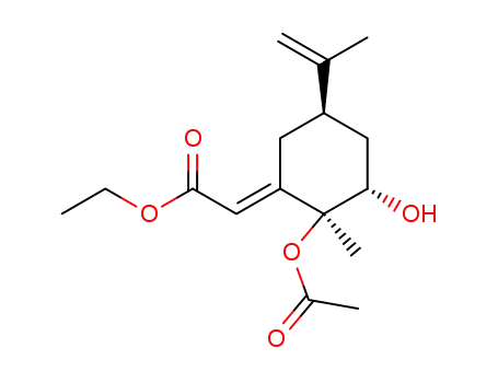 <2S-(1E,2α,3β,5α)>-<2-(acetyloxy)-3-hydroxy-2-methyl-5-(1-methylethenyl)cyclohexylidene>acetic acid ethyl ester
