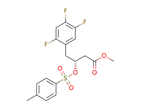 Molecular Structure of 1253056-08-4 ((R)-methyl 3-(p-toluenesulfonyloxy)-4-(2,4,5-trifluorophenyl)butanoate)