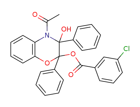 Molecular Structure of 85969-43-3 (N-acetyl-2-(m-chlorobenzoyloxy)-3,4-dihydro-3-hydroxy-2,3-diphenyl-2H-1,4-benzoxazine)