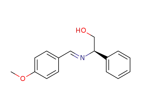 Molecular Structure of 154902-54-2 ((E)-(R)-N-(2-hydroxy-1-phenylethyl)-1-(4-methoxyphenyl)-methylideneamine)