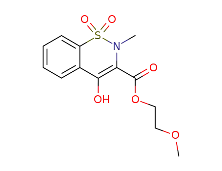 Molecular Structure of 80201-74-7 (methoxyethyl 2-methyl-4-hydroxy-2H-1,2-benzothiazine-3-carboxylate 1,1-dioxide)