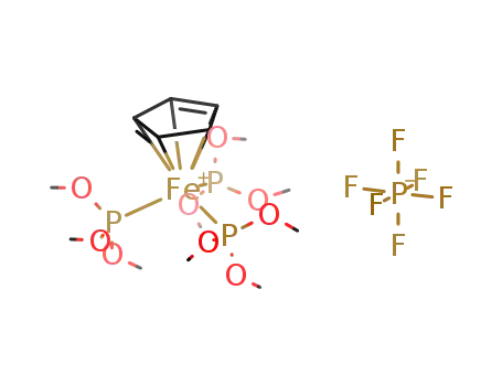 Molecular Structure of 79105-28-5 ({(η5-cyclopentadienyl)Fe(P(OMe3)3)}PF6)