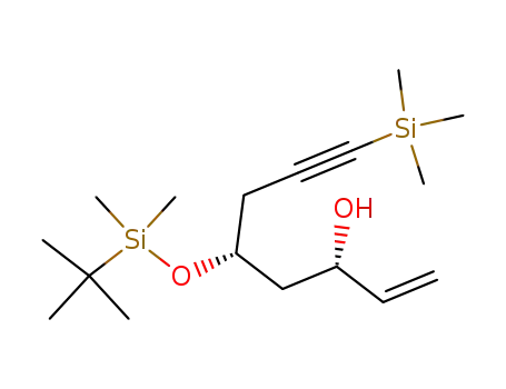 Molecular Structure of 161055-39-6 (1-Octen-7-yn-3-ol,
5-[[(1,1-dimethylethyl)dimethylsilyl]oxy]-8-(trimethylsilyl)-, (3S,5R)-)