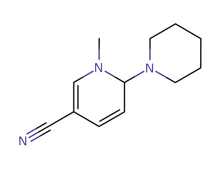 Molecular Structure of 75340-22-6 (3-cyano-1-methyl-6-piperidino-1,6-dihydropyridine)