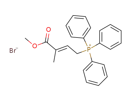Molecular Structure of 121666-37-3 (Phosphonium, [(2E)-4-methoxy-3-methyl-4-oxo-2-butenyl]triphenyl-,
bromide)