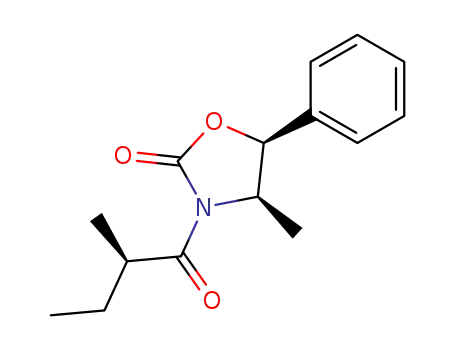 Molecular Structure of 79563-31-8 ((4R,5S)-4-methyl-3-[2(R)-methyl-1-oxobutyl]-5-phenyloxazolidin-2-one)
