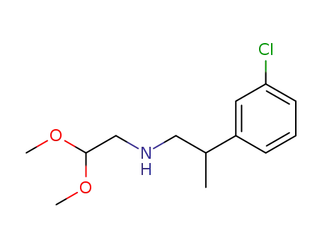 Molecular Structure of 1616729-45-3 (2-(3-chlorophenyl)-N-(2,2-dimethoxyethyl)propan-1-amine)