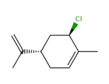 Molecular Structure of 83867-60-1 (Cyclohexene, 6-chloro-1-methyl-4-(1-methylethenyl)-, (4S,6R)-)